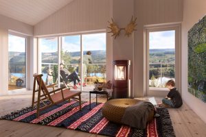 Interiörbild övervåning, Ekobyn Ladriket Projekt Kaxås